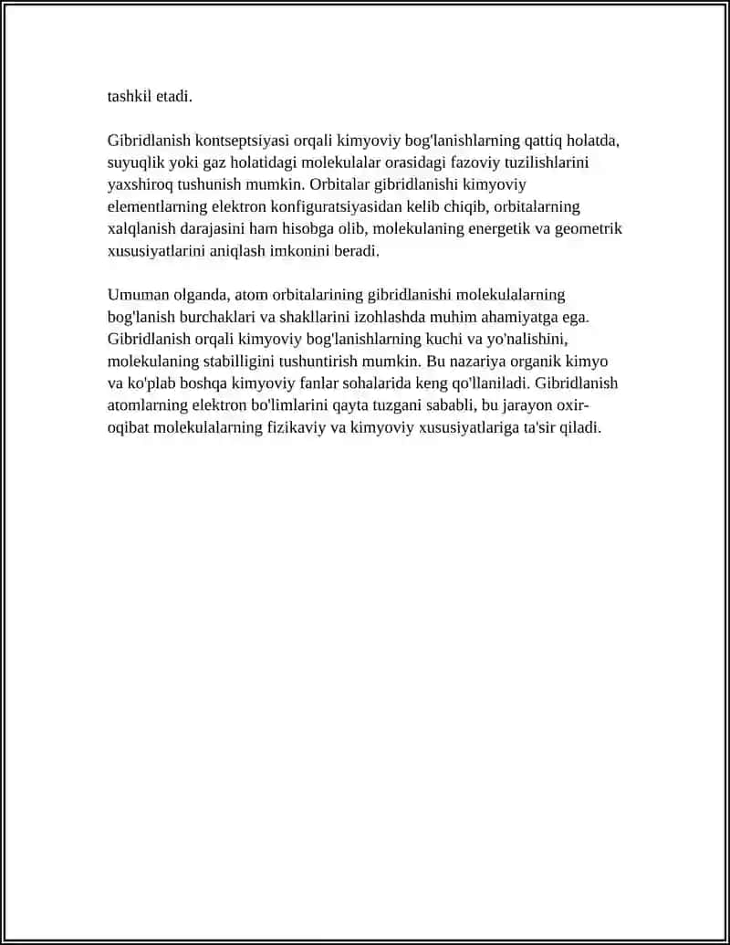 ATOM ORBITALARINING GIBRIDLANISHI VA ULARNING TURLARI 4