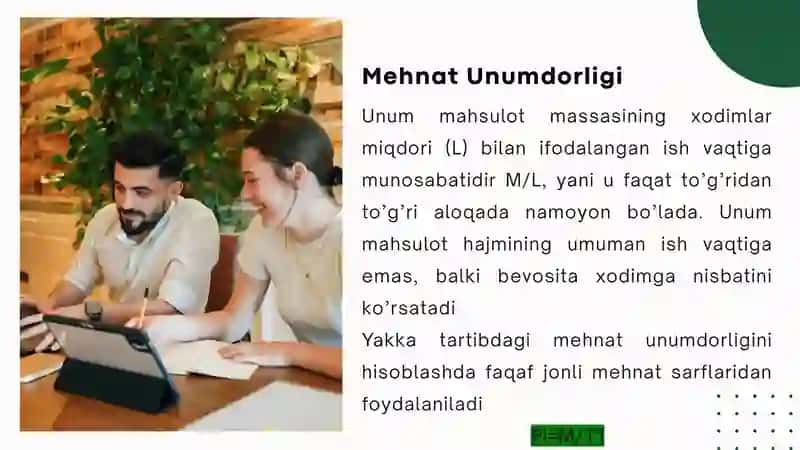 Mehnat unumdorligi: Mehnat unumdorligi: tushunchasi, omillari va zahiralari 4