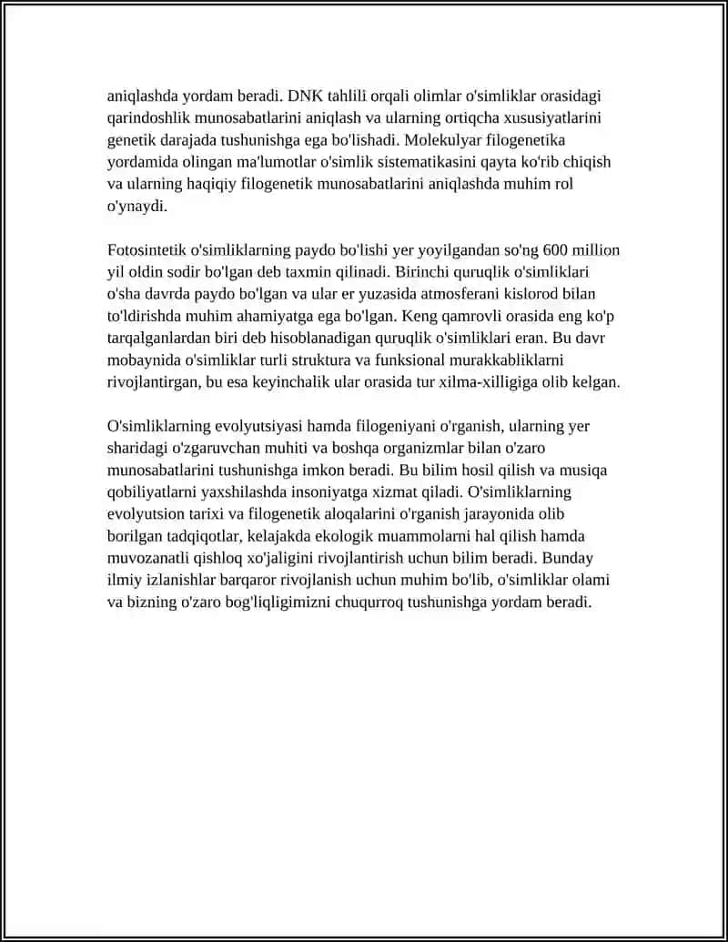 O'SINLIKLAR EVALUTSIYASI VA HUJAYRA BIOLOGIYASI 4