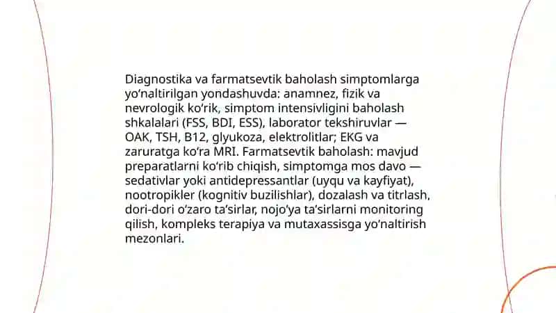 Nerv tizimi faoliyati buzilishi astenik sindromda farmatsevtik yordam tamoyillari 4