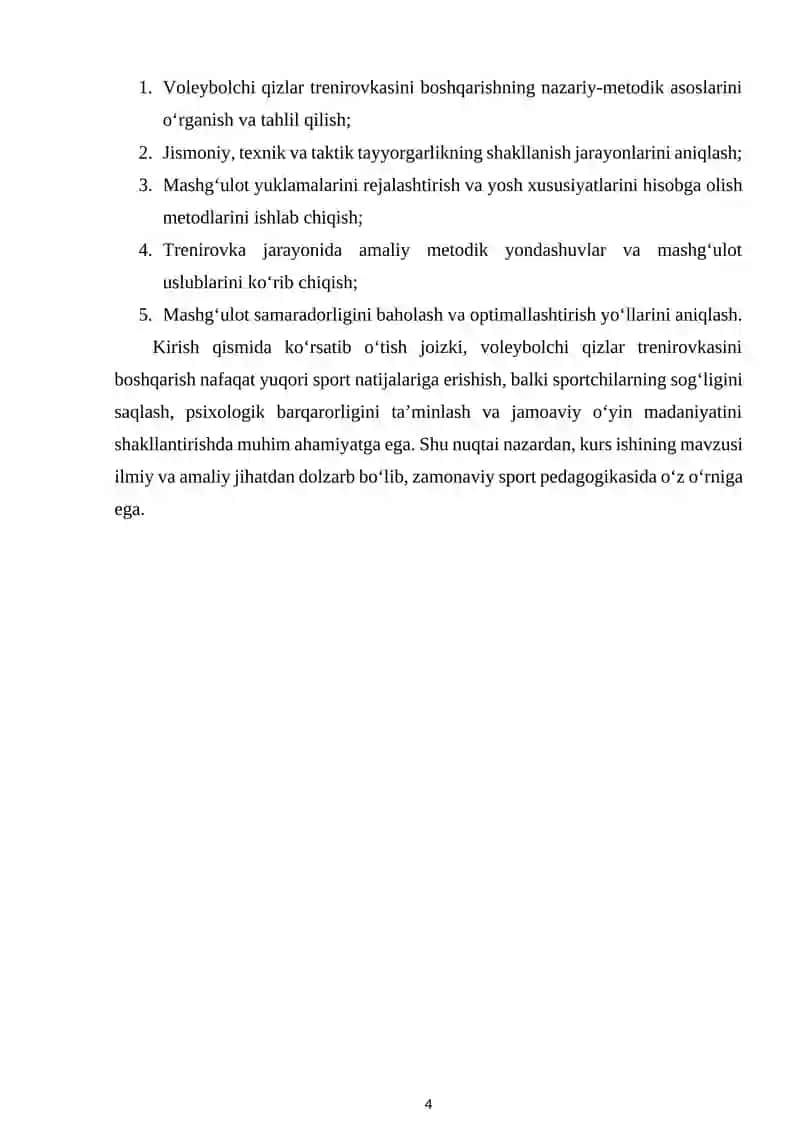 Voleybolchi qizlar trenirovka jarayonini boshqarish uslubiyoti 4
