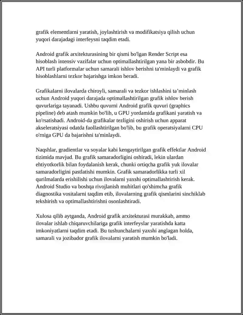 ANDROID ILOVALARIDA GRAFIKA BILAN ISHLASH 4