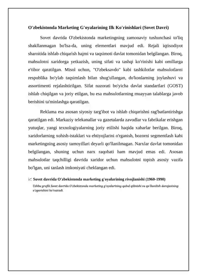 Oʻzbekistonda marketingni vujudga kelishi va rivojlanishi 4