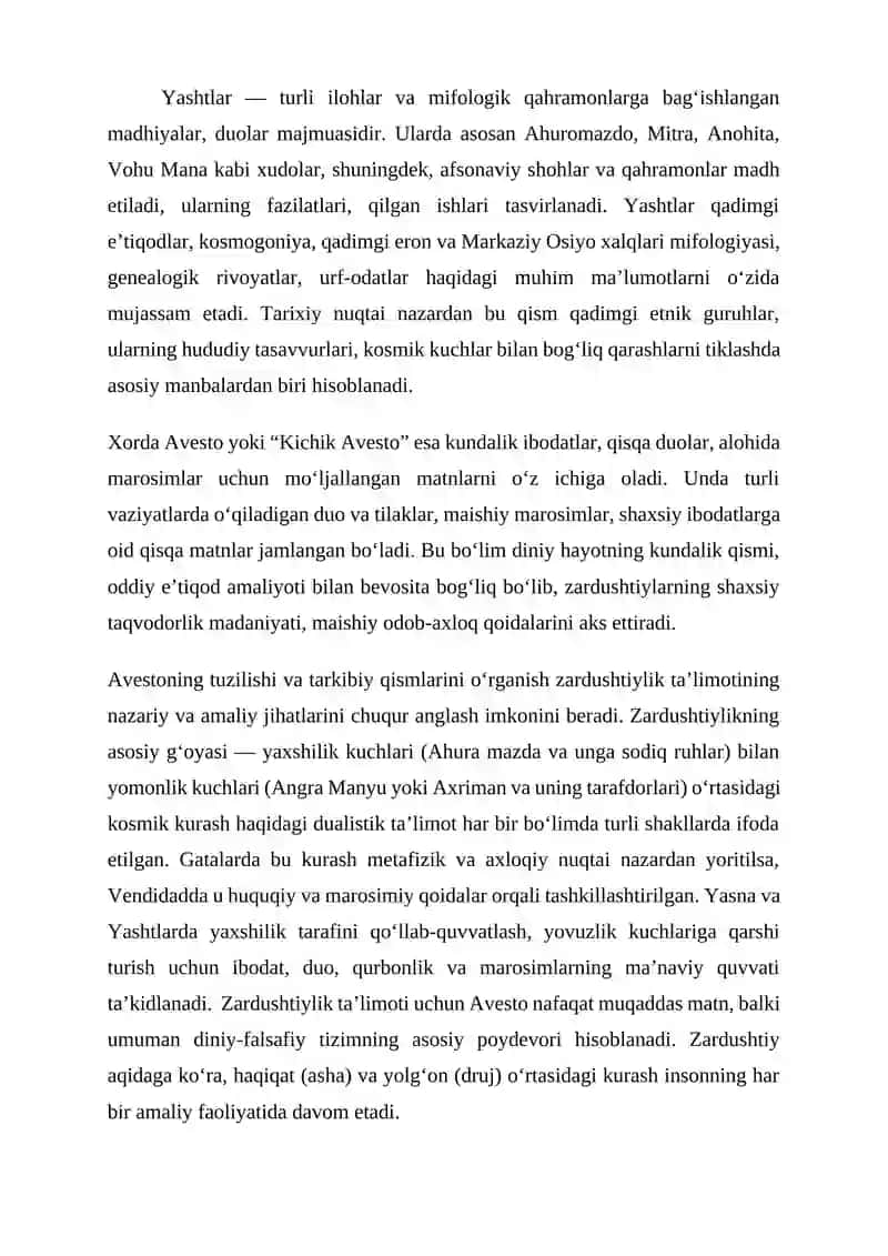 Avesto kitobi va undagi tarixiy malumotlar 4