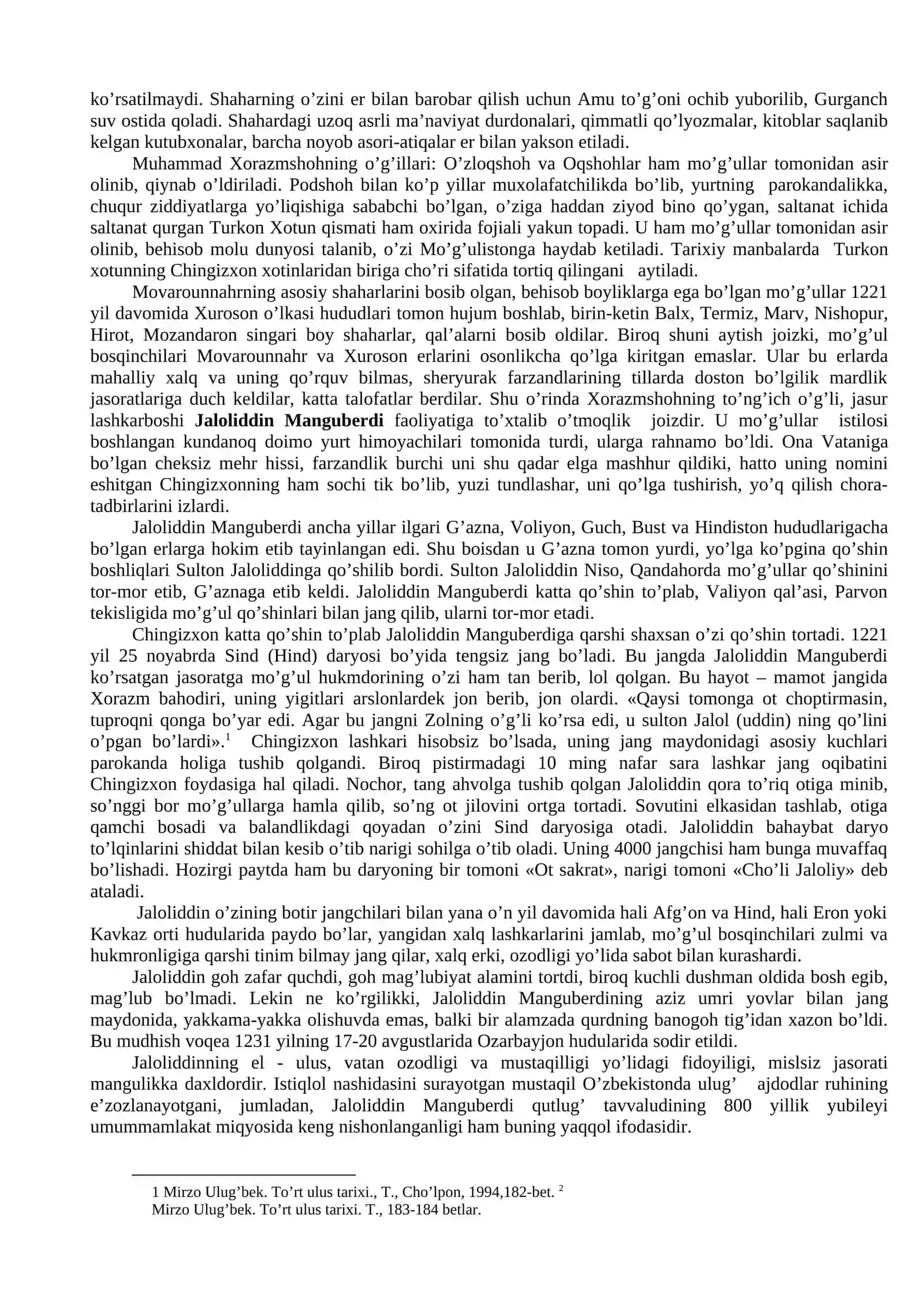 Mo’g’ullar istilosi va zulmiga qarshi kurash 4