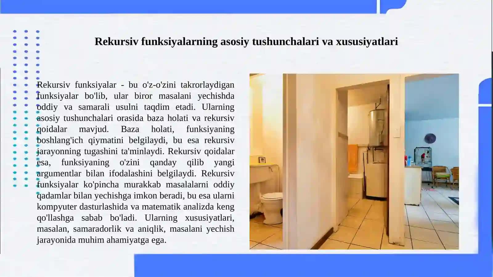 Mustaqil ishi: Rekursiv funksiyalar asosida matematik masalalarni yechish 4