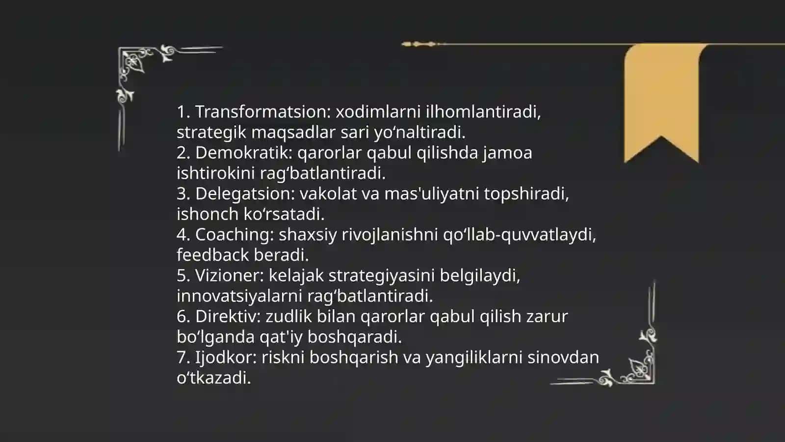 Boshqaruvda direktorning tashabbuskorlik sifatlari 4