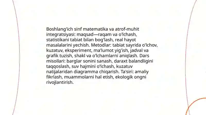 Boshlang'ich sinf matematika darslarida integratsiyalashgan ta'lim 4