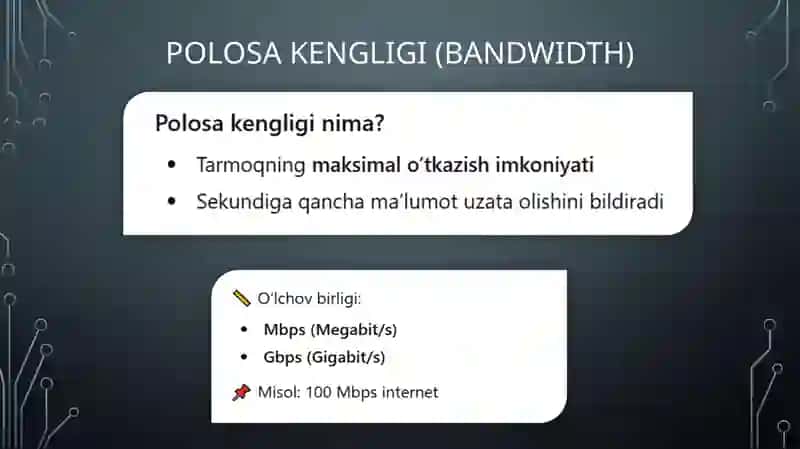 Ma'lumotlarni uzatishda polosa kengligi va bit tezligining ahamiyati. BitTorrent protokoli. 4