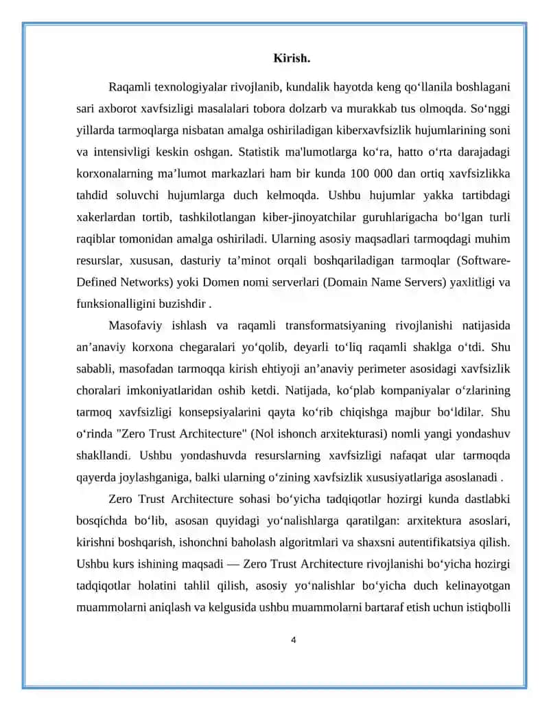 Korporativ tarmoqlarda ruhsat etilmagan kirishlardan himoyalovchi dasturiy ta’minot modulining qiyosiy tahlili 4