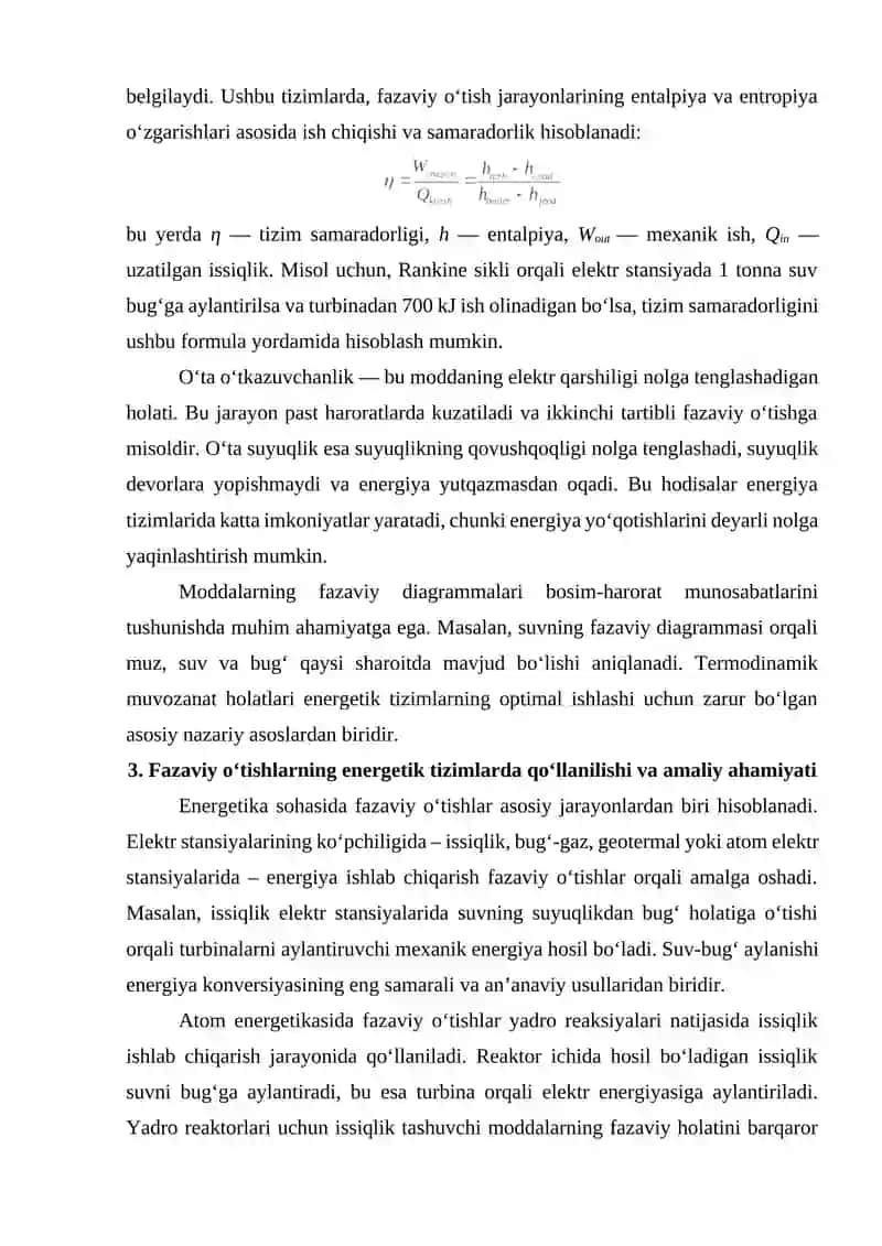Fazaviy oʻtishlar va ularning energetik tizimlarida qoʻllanilishi 4