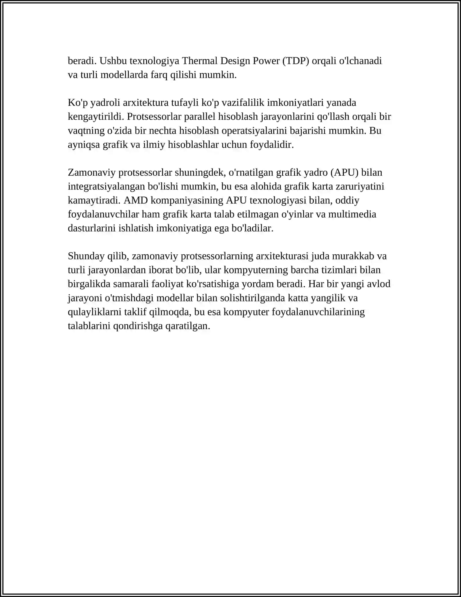 Zamonaviy protsessorlarning arxitekturasi 4