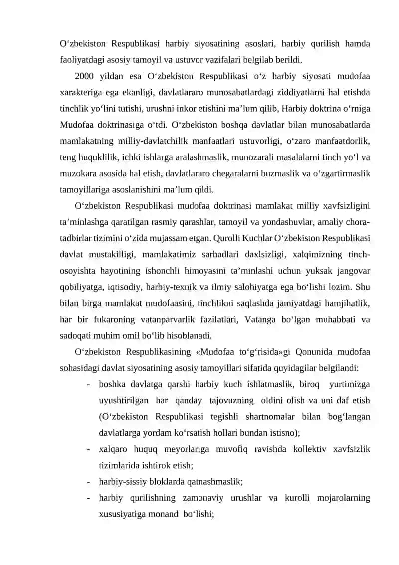 Qurolli Kuchlar huquqiy asoslarining yaratilishi 4