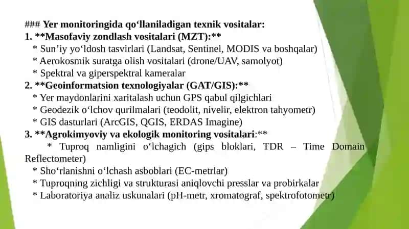 Yermonitoringining axborot-texnik vositalari taminoti 4