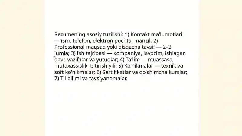 Rezume va uning turlari 4