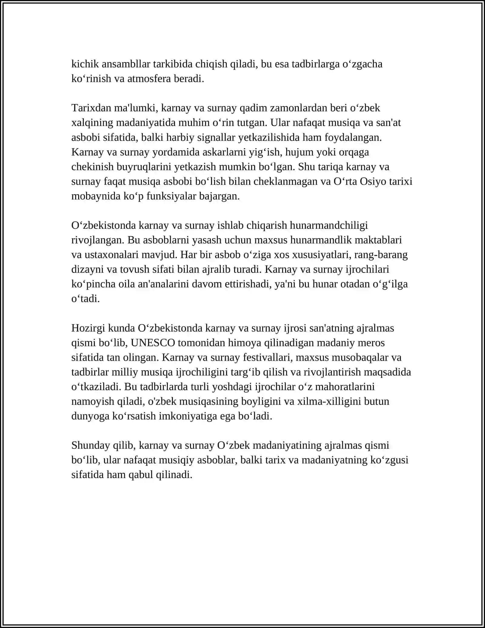 O'zbek milliy karnayi va surnayi naqshlari 4