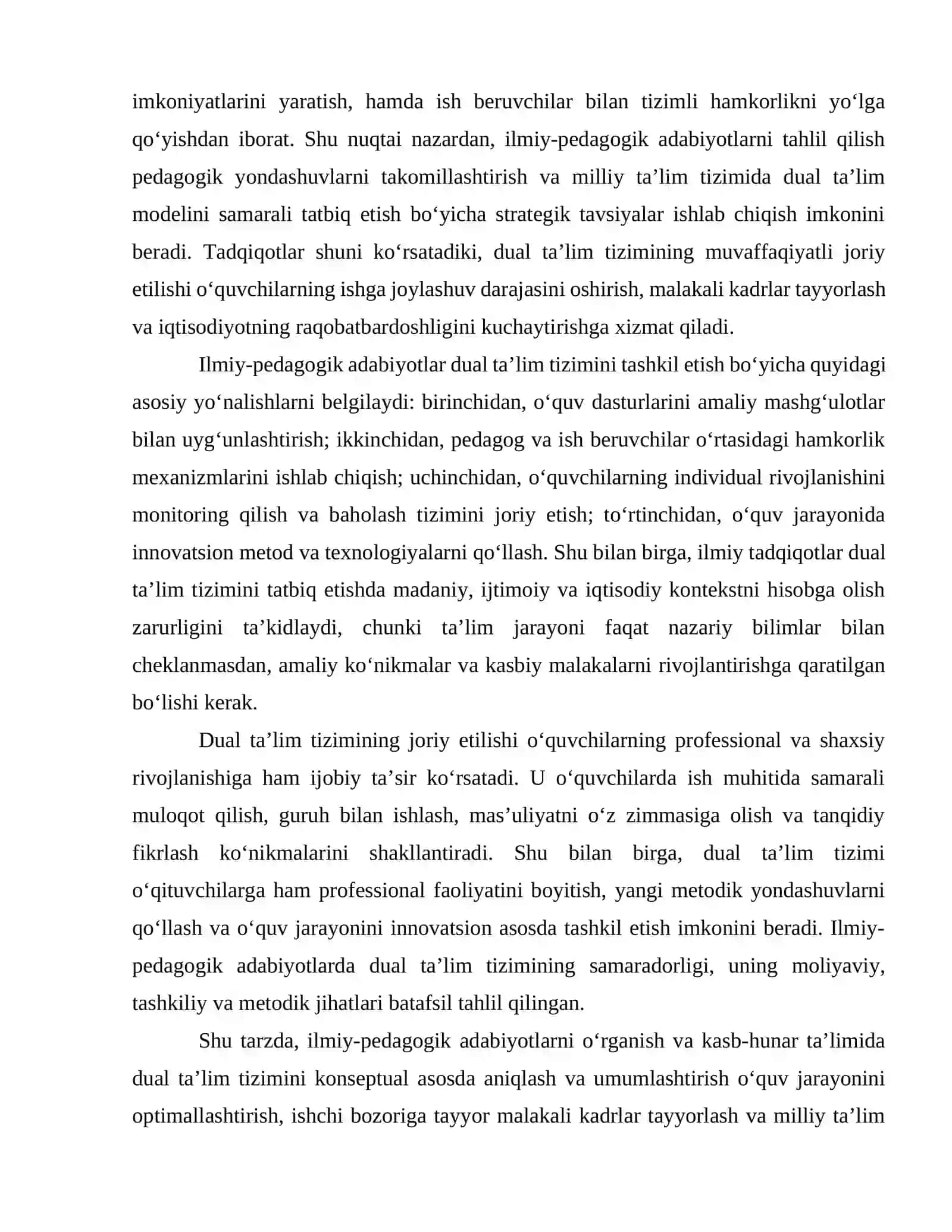 Professional ta’limga dual o‘qitish tizimini tatbiq etish istiqbollari 4
