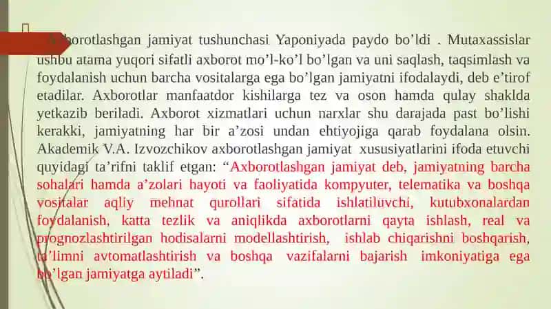 Axborotlashgan jamiyat tushunchasi va uning vazifalari 4