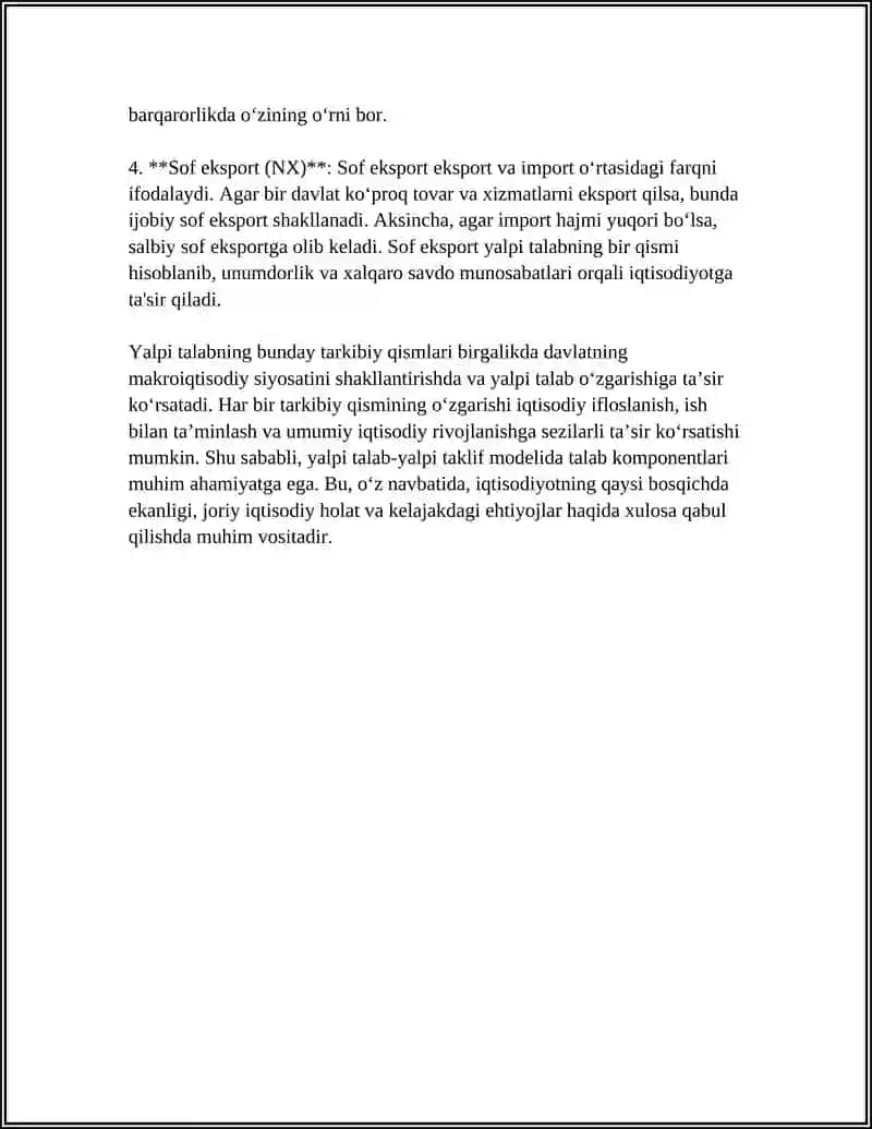 YALPI TALAB -YALPI TAKLIF MODELI 4