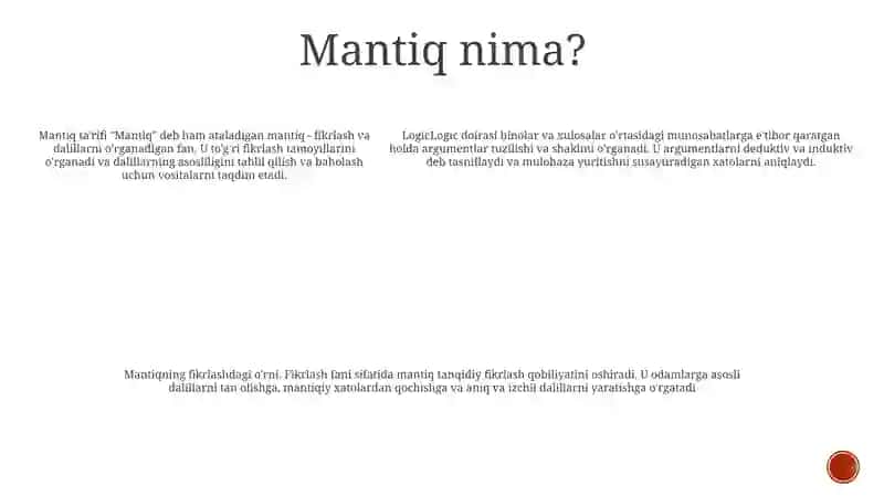 Mantiq Tafakkur Shakillari Va Qonunlarini O'Rganuvchi Fan Sohasi Sifatida 4