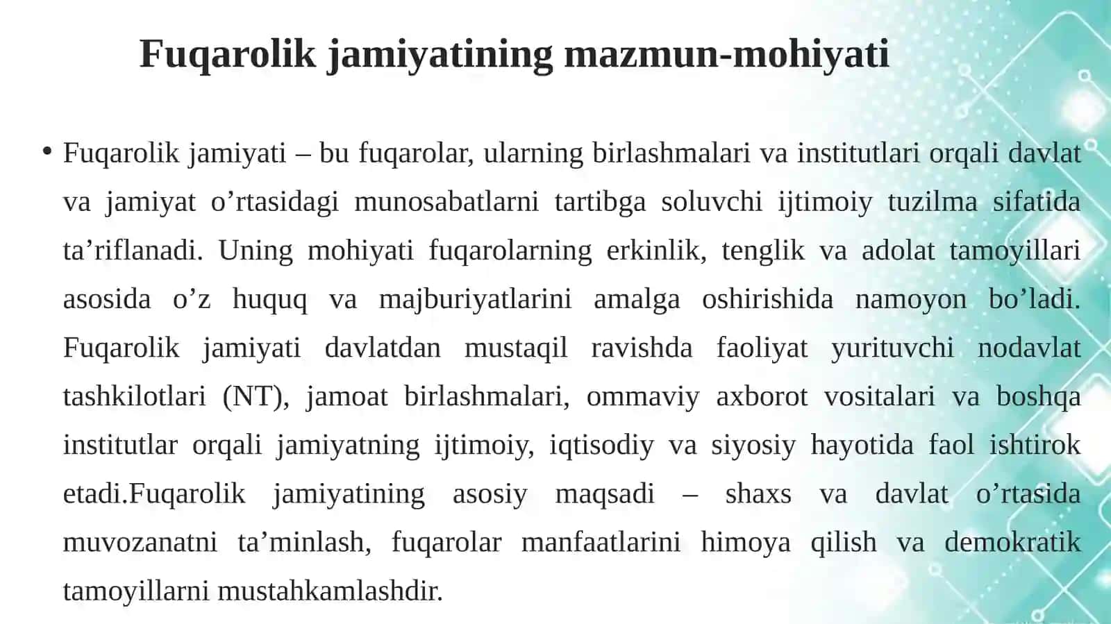 FUQAROLIK JAMIYATINING SIYOSIY VA MA’NAVIY ASOSLARI 4