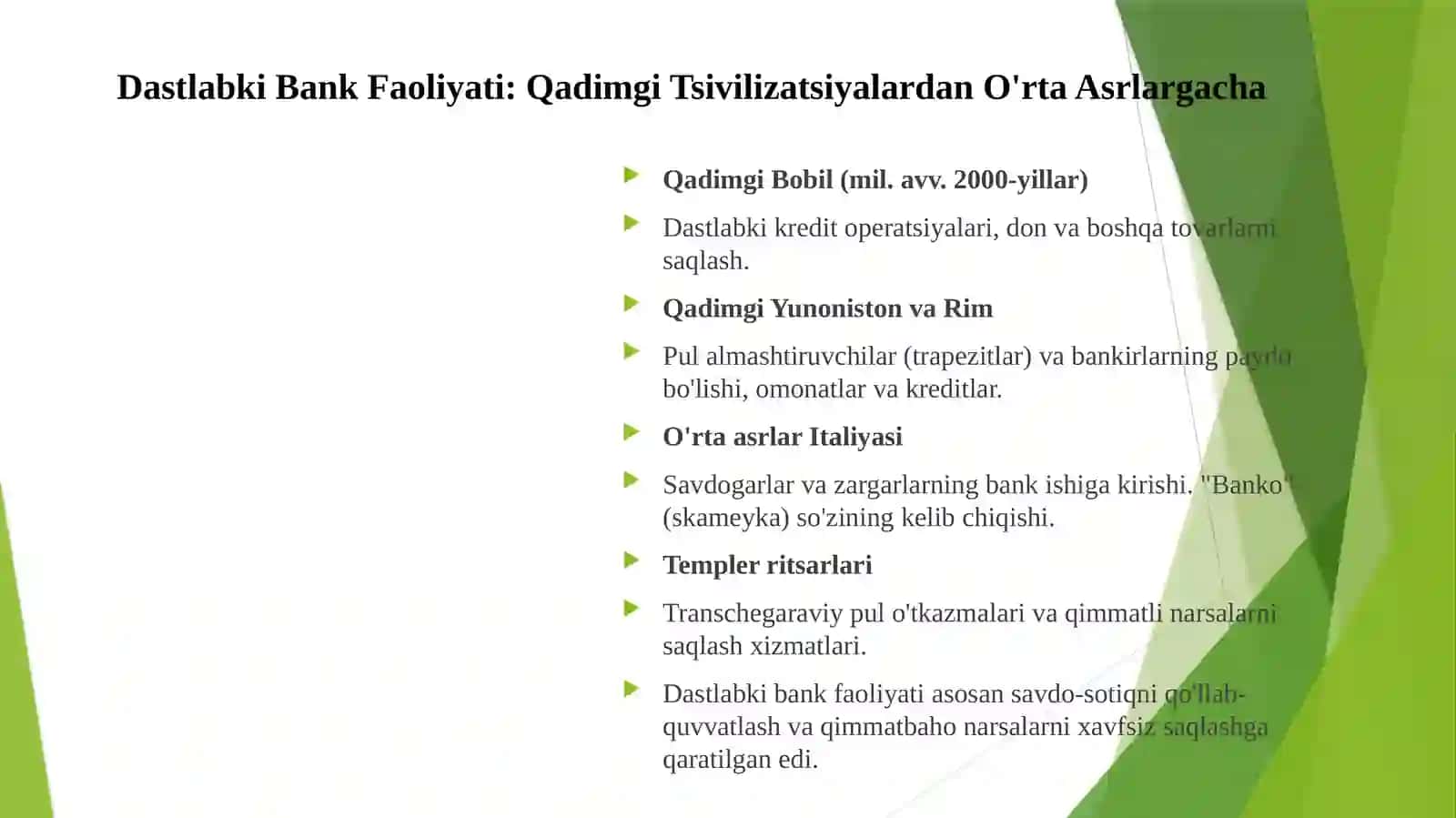 Banklarning Kelib Chiqishi: Bank Tizimi va Moliya-kredit Institutlari 4