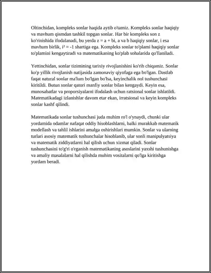 MATEMATIK TUSHUNCHA 4