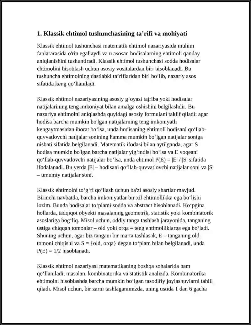Klassik ehtimollik prinsipi 4