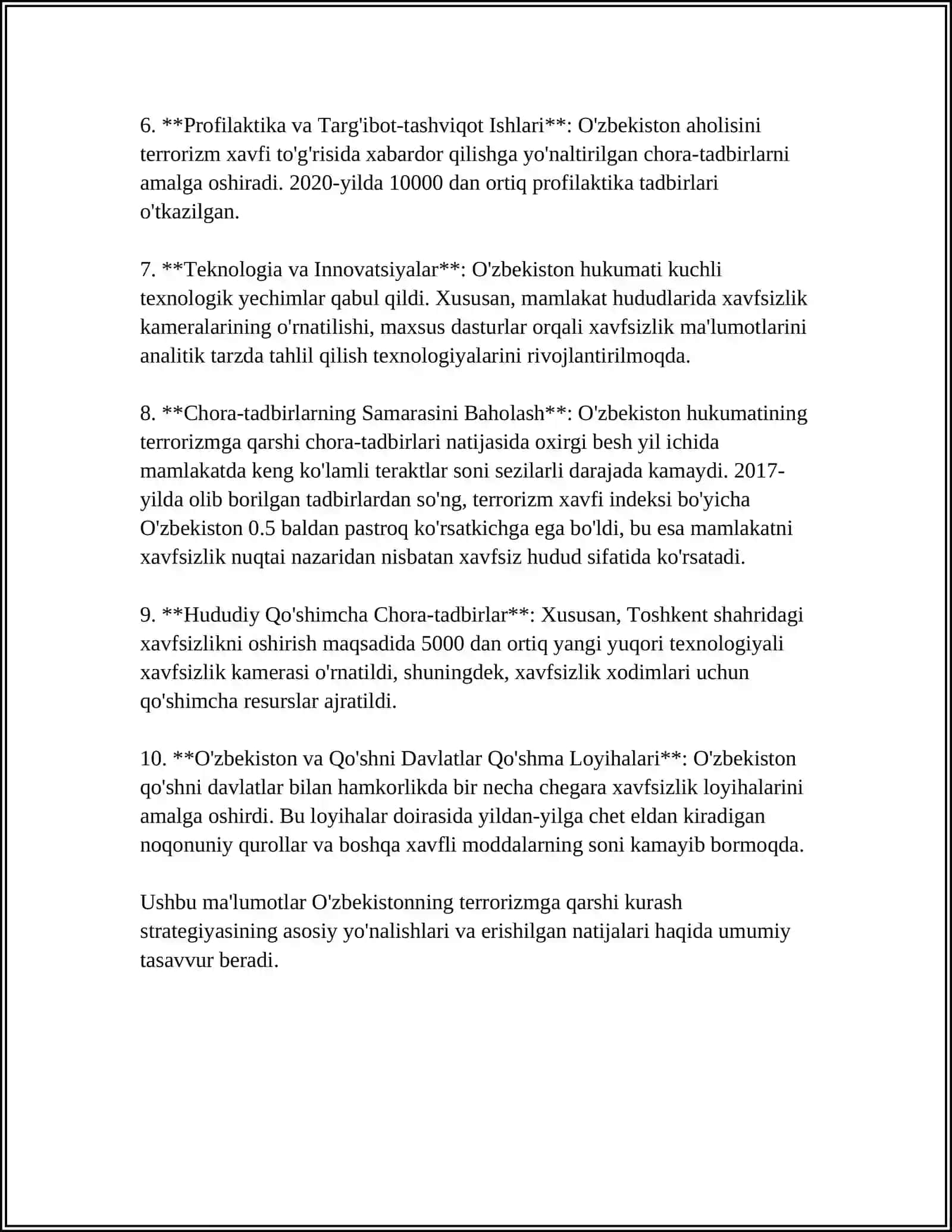 O'ZBEKISTONNING TERRORIZMGA QARSHI KURASH TAJRIBASI 4