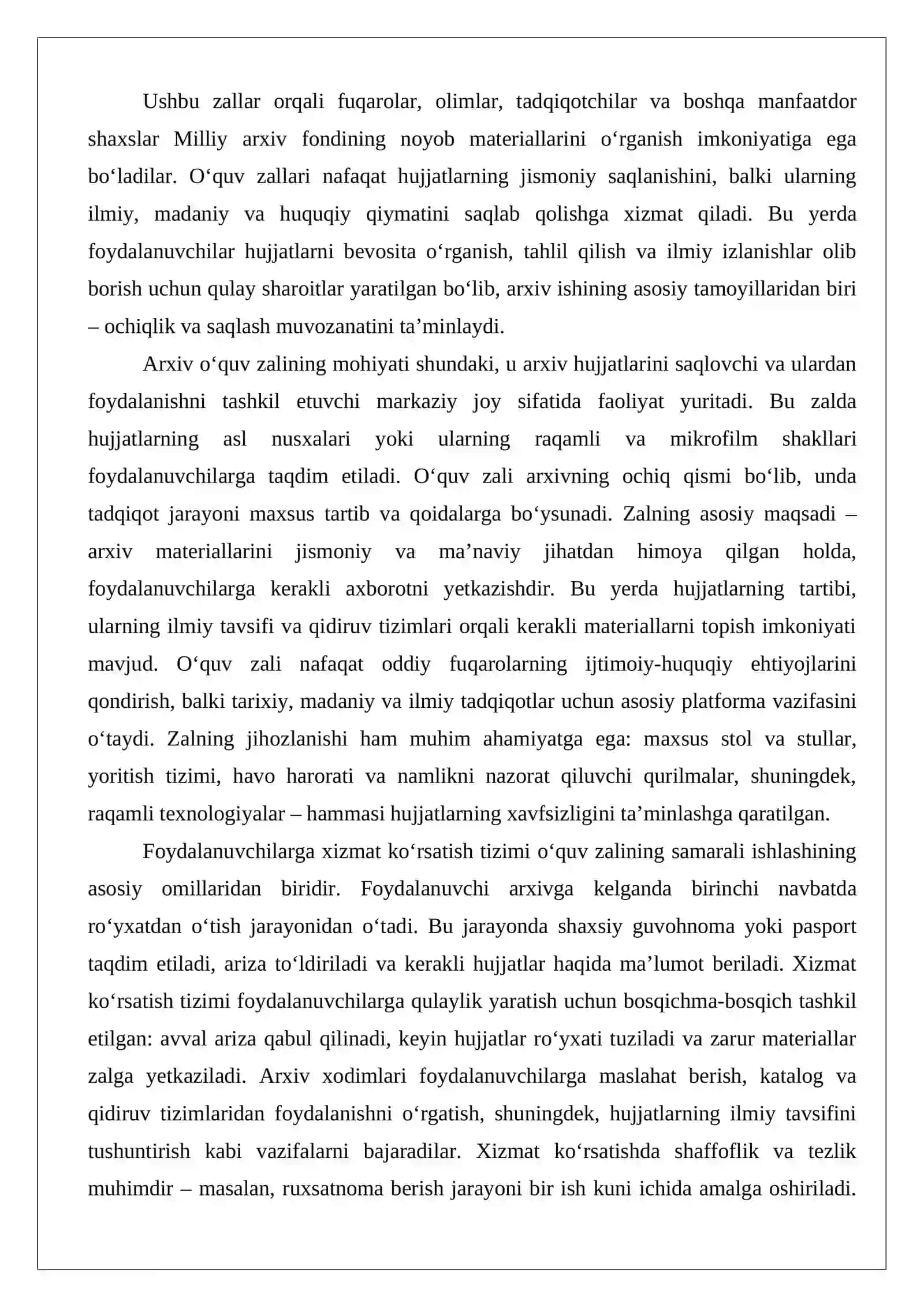 Arxivlarda o‘quv zallari va ularning ishlash tartibi 4