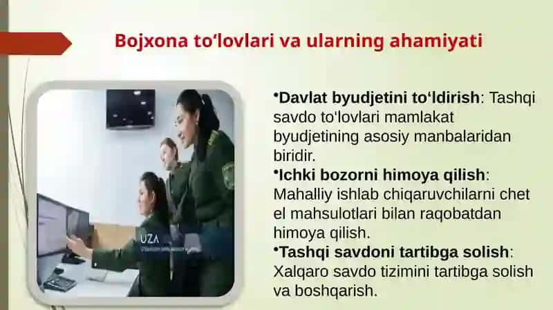 Bojxona toʻlovlari va ularning turlari taqdimot 4