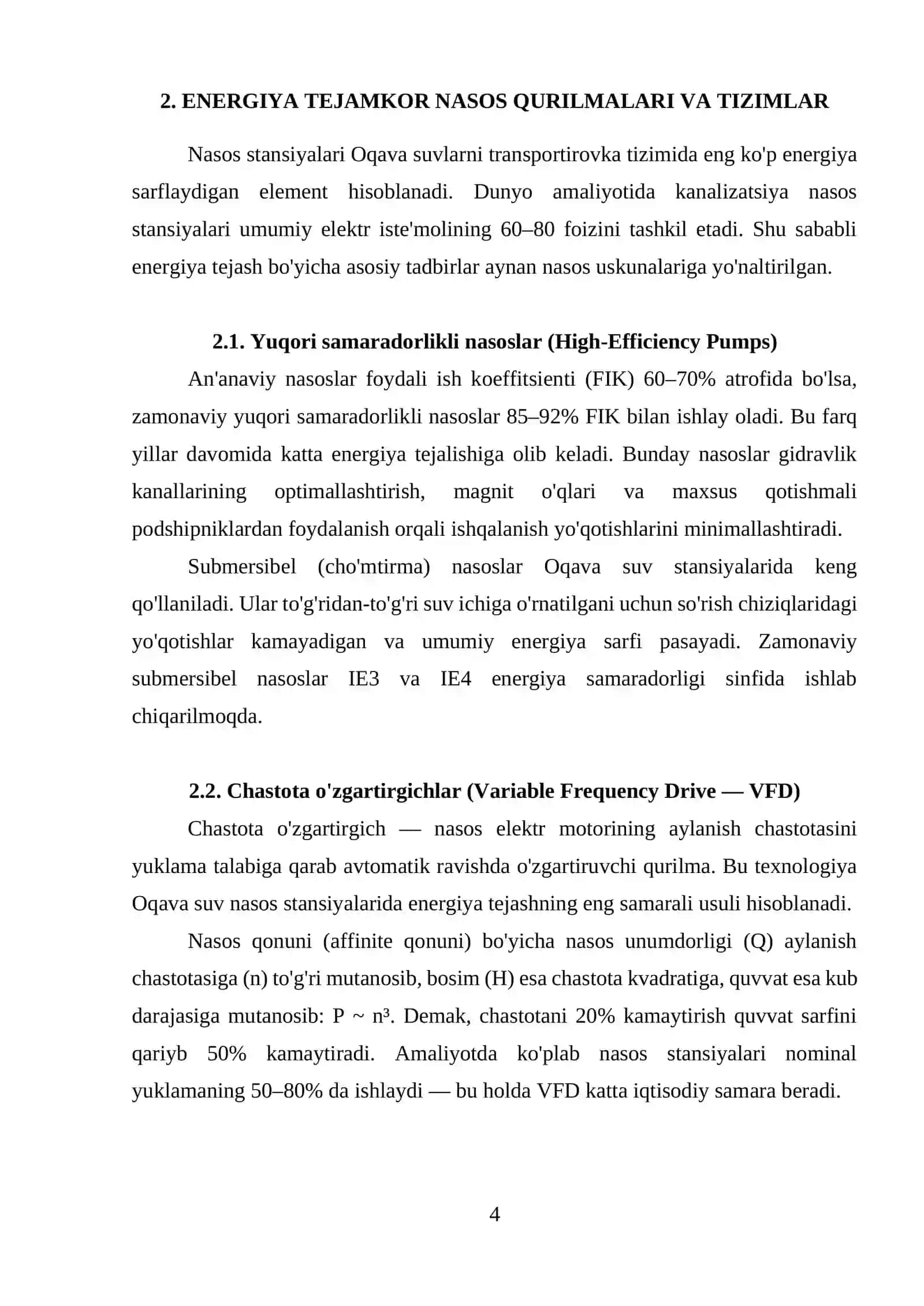 Oqava suvlarni transportirovka qilishda energiya tejamkor texnologiyalar 4