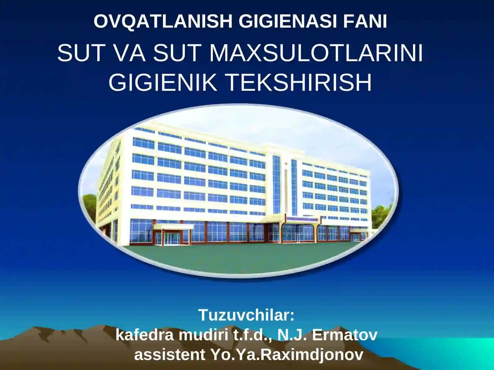 Sut va sut maxsulotlarini gigienik tekshirish 4