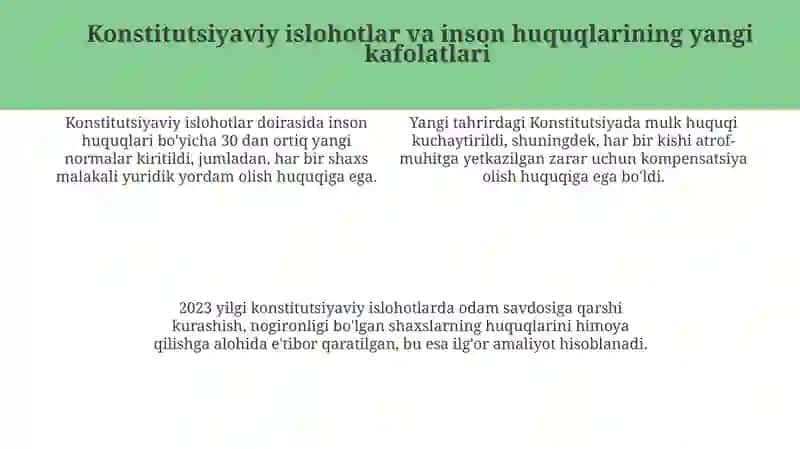 Yangi Òzbekiston inson haq-huquqlari va erkinliklari kafolatining yaratilishi 4