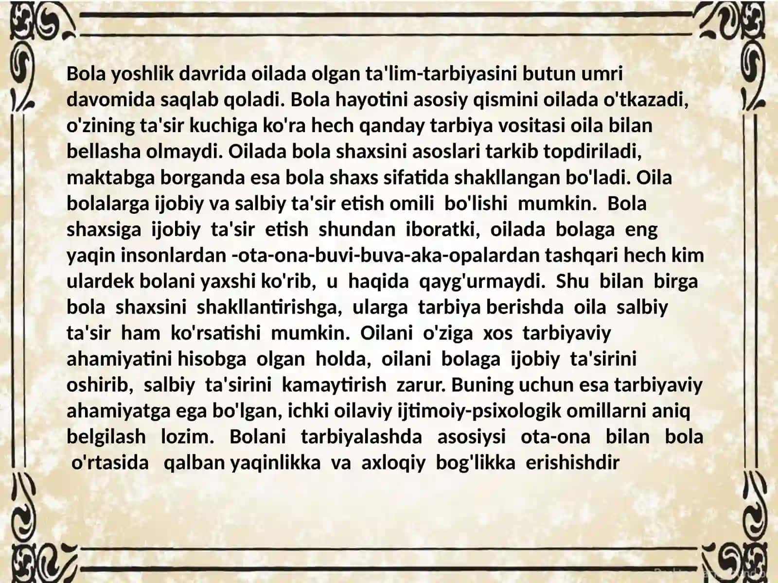 Farzand tarbiyasining ijtimoiyahamiyati haqidagi fikrlar 4
