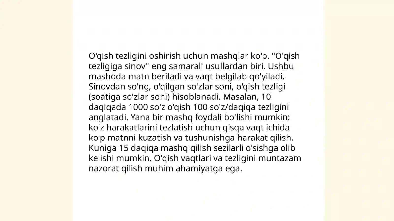 Matn tushunishni mashq qilish 4