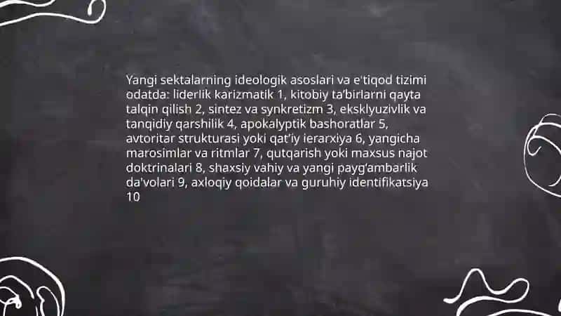 Yangi diniy ta’limotlar va sektalar 211-DI 4