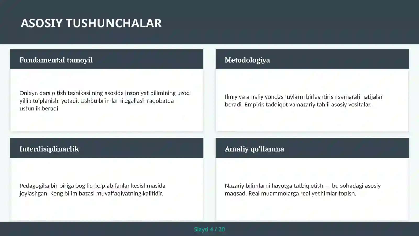 ONLAYN DARS O'TISH TEXNIKASI 4