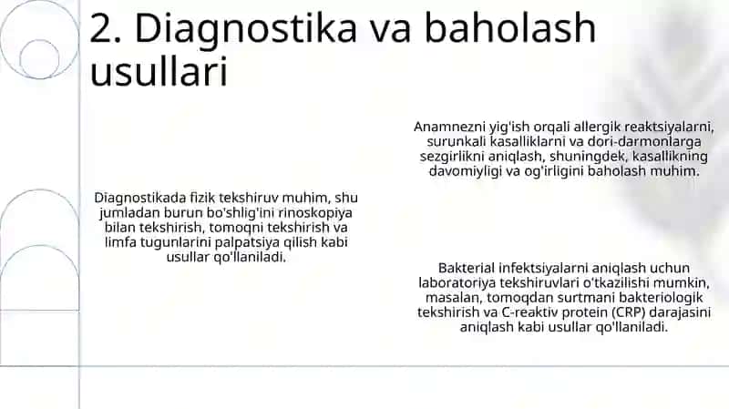 Yuqori nafas yo'llari yalliglanish kasalliklari day farmasevtik yordam tamoyillari 4