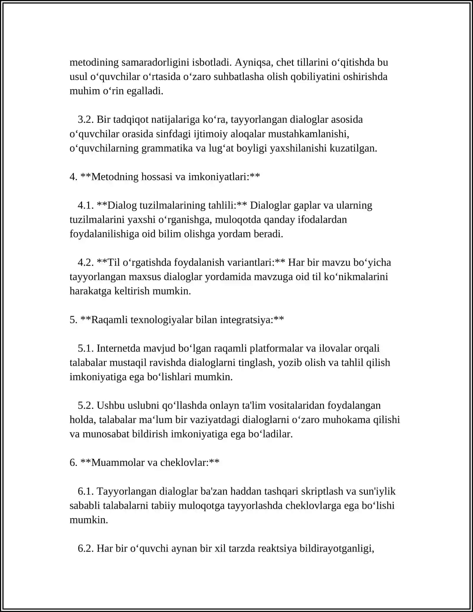Avvaldan tayyorlangan dialoglar metodi 4