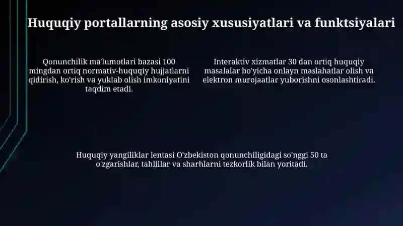 O'zbekiston Respublikasi huquqiy portallari 4
