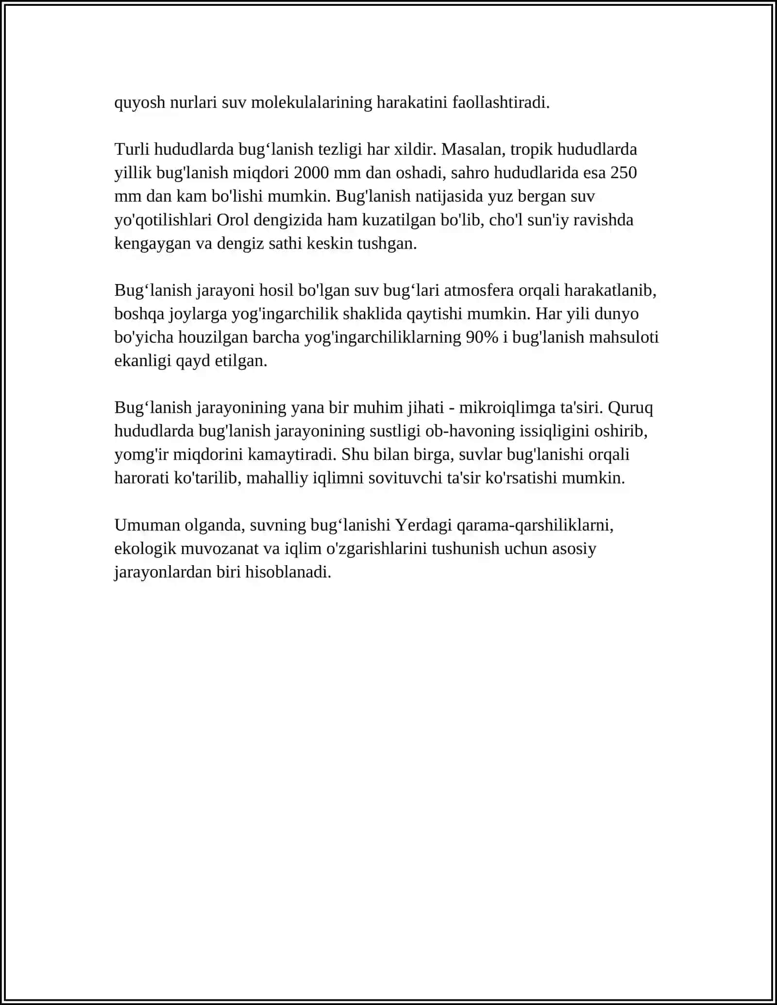SUYUQLIKLARNING BUGʻLANISH VA QAYNASH 4