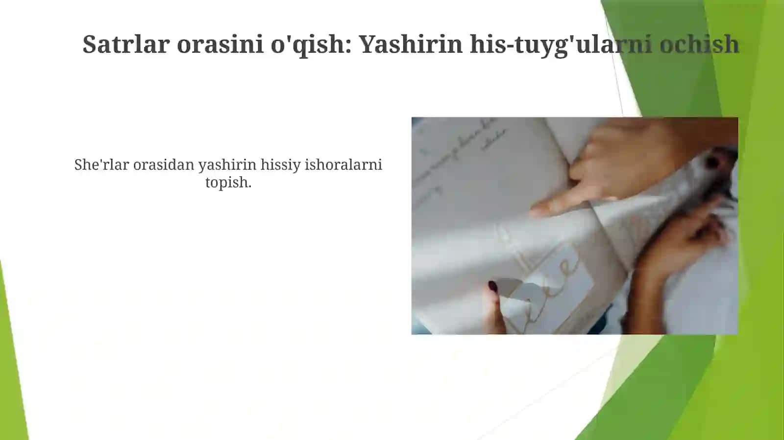 Ishqiyasarlarniõqishdaovozorqalihis-tuyğularniaksettirish:Ishqiymazmundagiasarlarniõqish 4