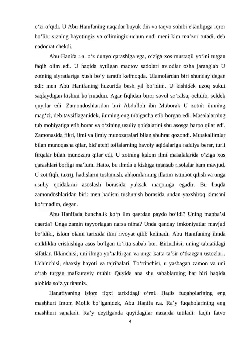 Markaziy Osiyo tarixida Hanafiya mazxabining o`rni 4