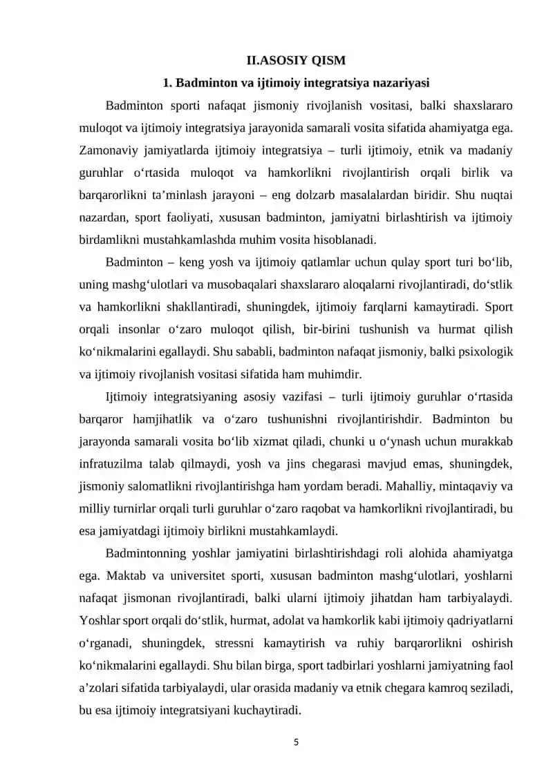 Badminton va ijtimoiy integratsiya sport orqali jamiyatni birlashtirish 4