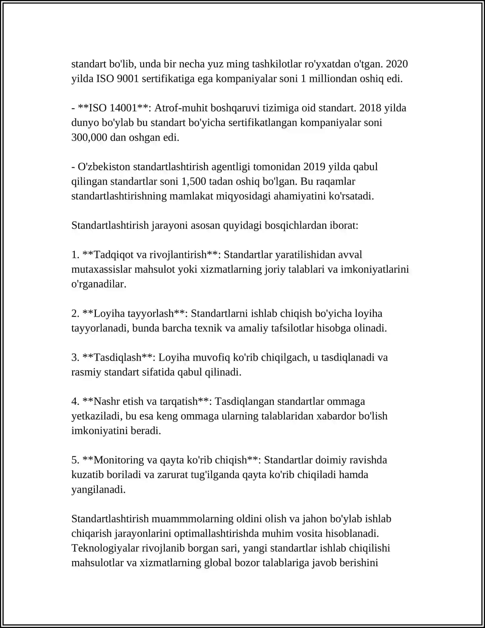 OʻZBEKISTON RESPUBLIKASI "STANDARTLASHTIRISH TOʻGʻRISIDAGI" QONUNI 4