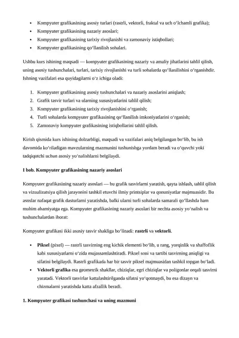 Kompyuter grafikasining asosiy tushunchalari va uning tarixiy rivojlanishi 4