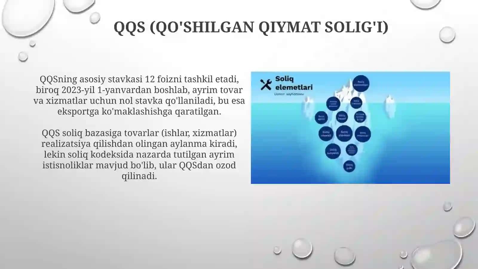 O'zbekistonda amaldagi soliqlar bo'yicha 4