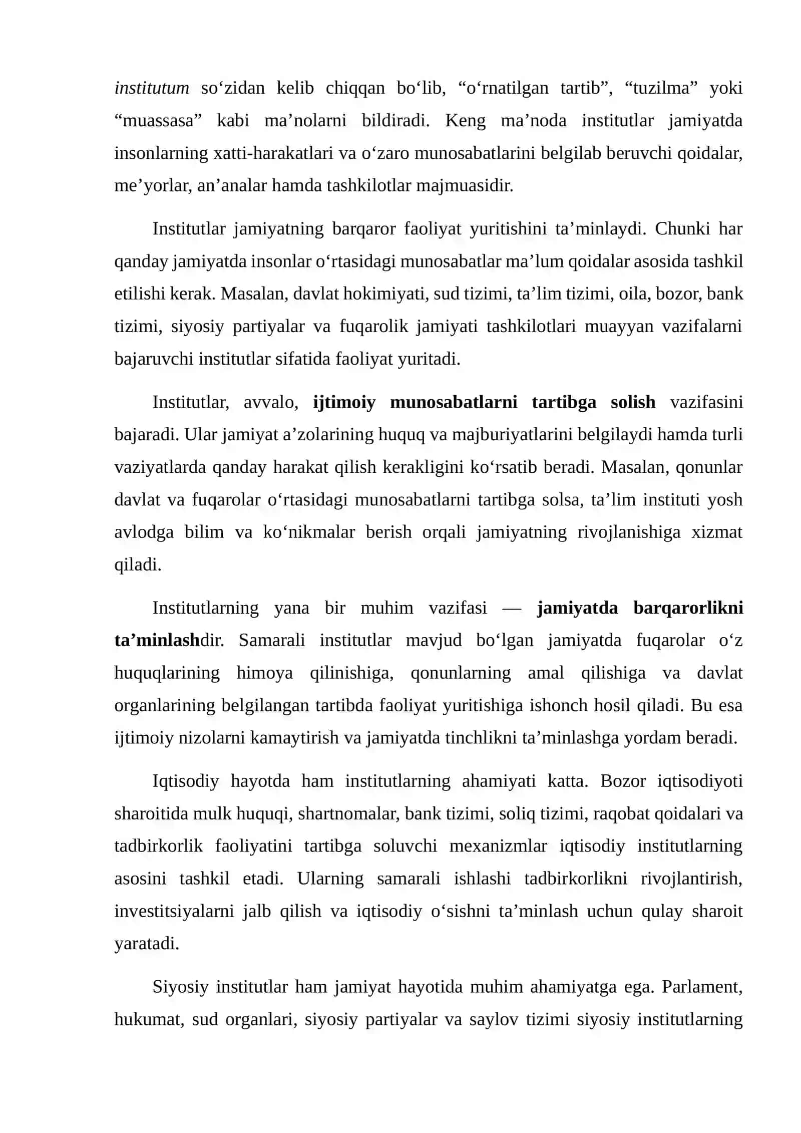 JAHON AMALIYOTIDA KENG TARQALGAN INSTITUTLAR FAOLIYATINI O’RGANISH 4