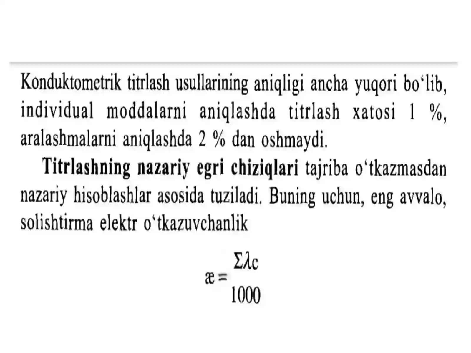 Bir va ko'p negizli kislota va asoslarni konduktomer titrlash usuli yordamida aniqlash 4